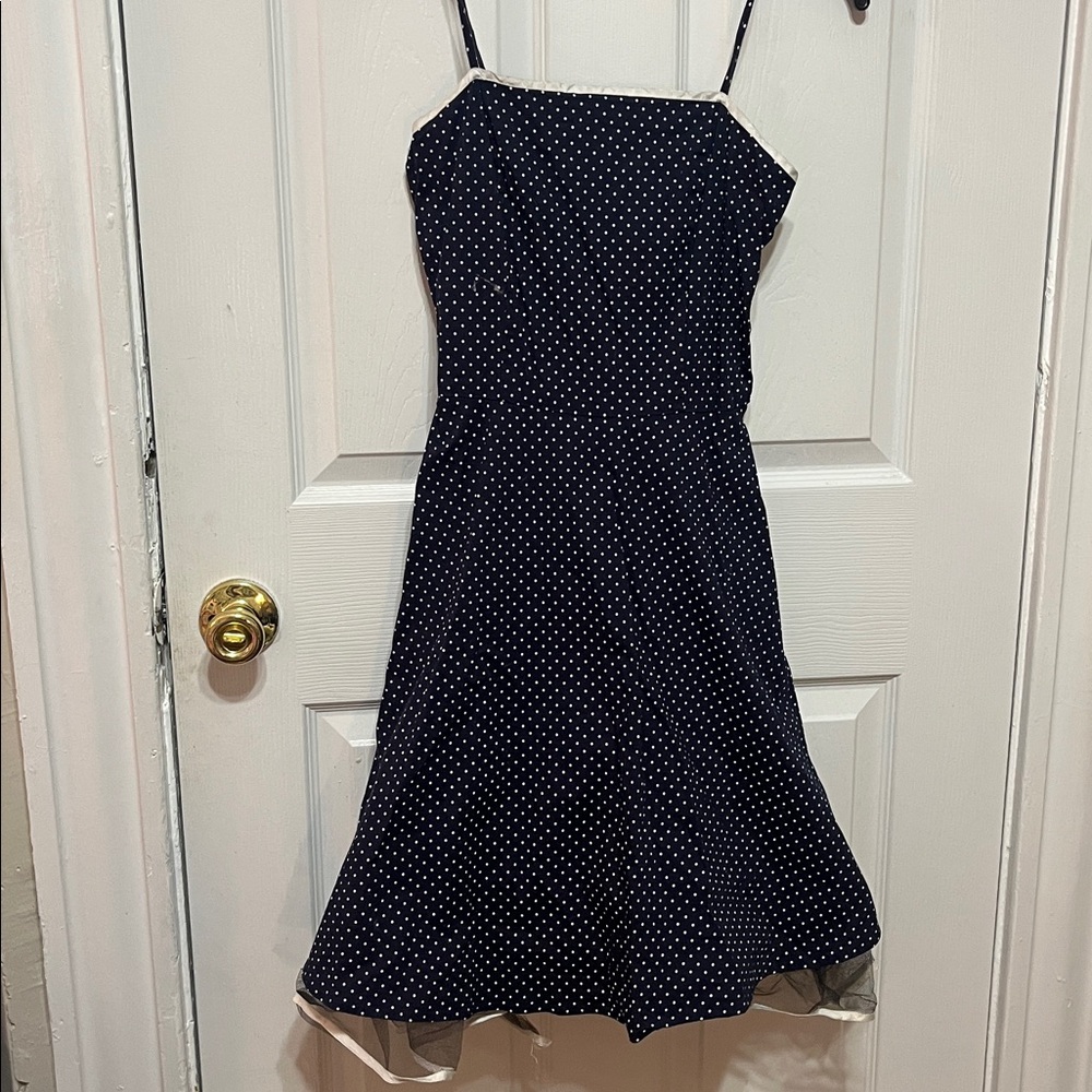 Navy Polka Dot Dress